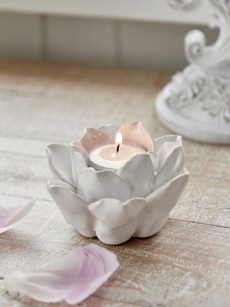 Shabby Chic White Shabby Chic Tealight Candle Holder - Image 1 of 3