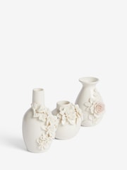 Shabby Chic Set of 3 White Bud Vases - Image 4 of 4