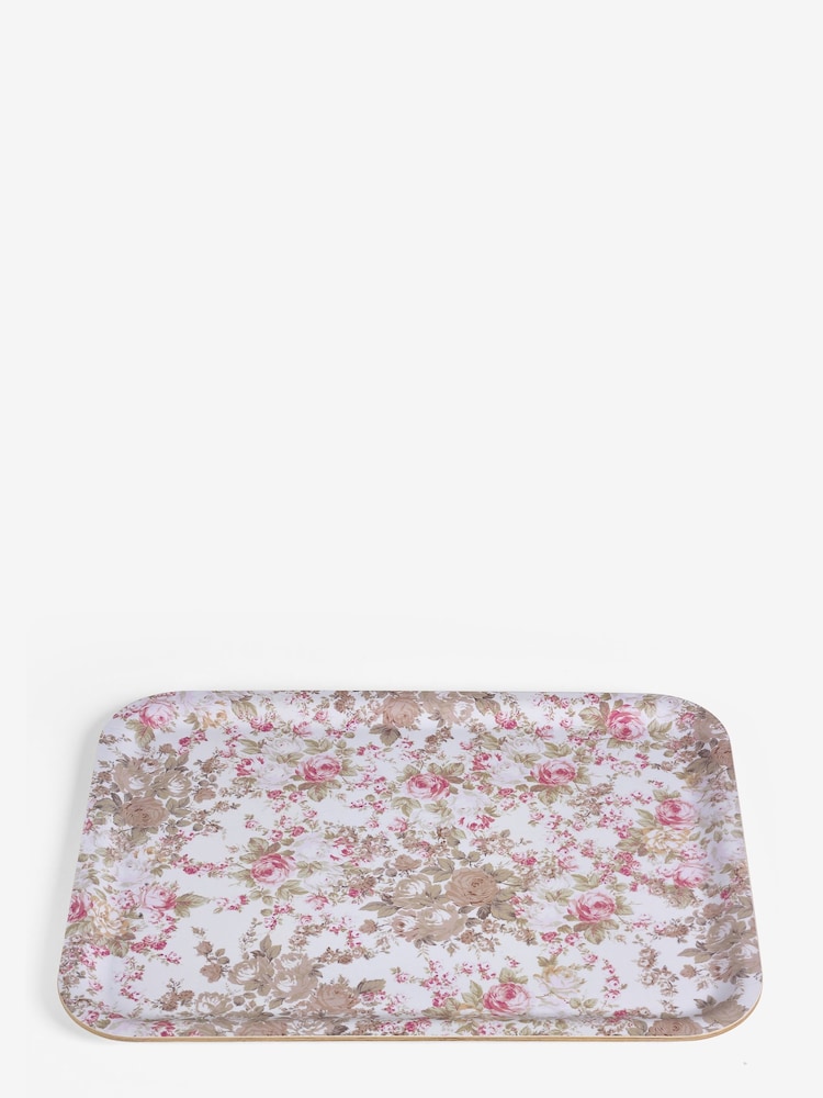 Shabby Chic by Rachel Ashwell® Pink Wood Veneer Tray Large with Anti Slip Finish - Image 1 of 2