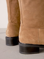 Tan & Black Signature Leather Panelled Rider Knee High Boots - Image 2 of 5