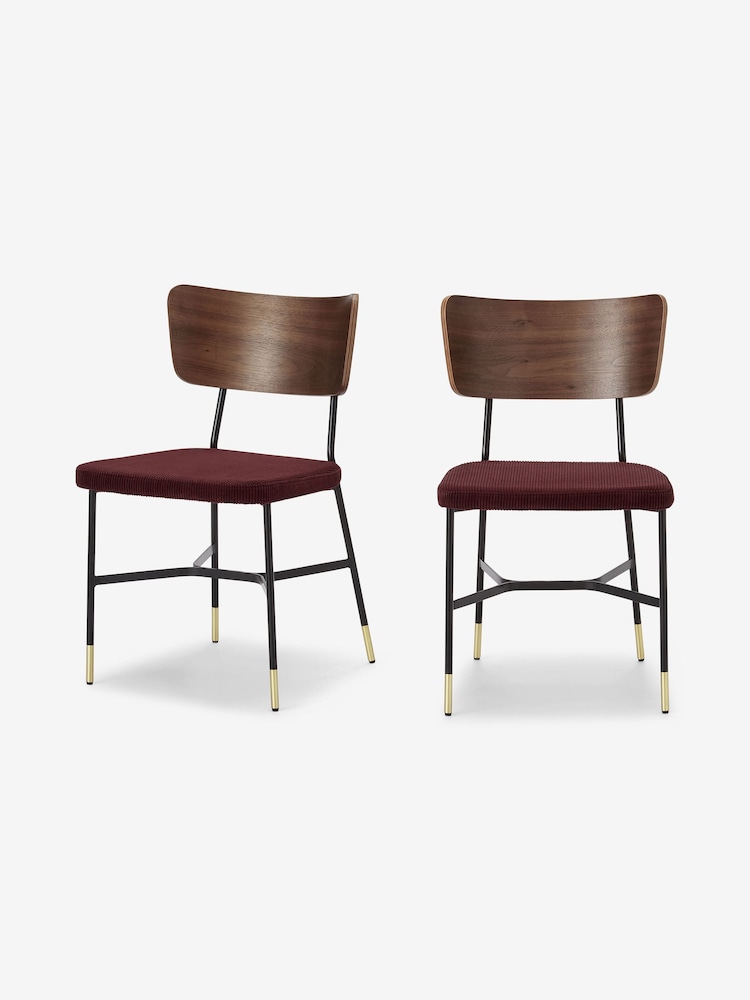 MADE.COM Set of 2 Raspberry Pink Amalyn Dining Chairs - Image 2 of 4