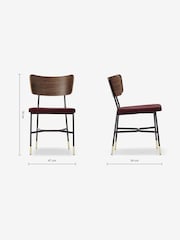 MADE.COM Set of 2 Raspberry Pink Amalyn Dining Chairs - Image 4 of 4