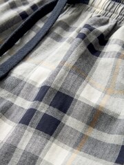 Neutral/Grey 100% Cotton Brushed Check Short Pyjamas Set - Image 7 of 7
