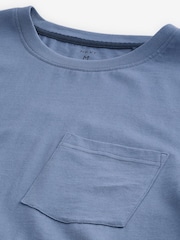 Blue/Navy Check Lightweight Short Pyjamas Set - Image 8 of 9
