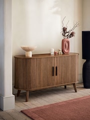 Dark Natural Hyde Tambour Door Sideboard - Image 1 of 9