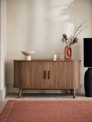 Dark Natural Hyde Tambour Door Sideboard - Image 2 of 9