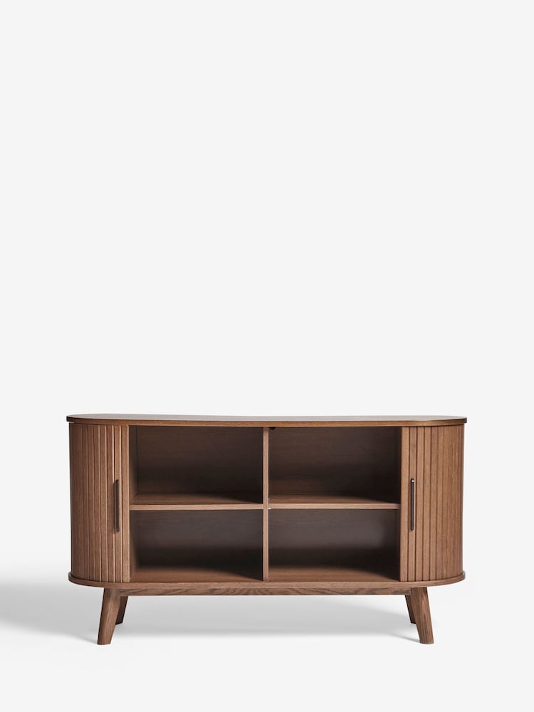 Dark Natural Hyde Tambour Door Sideboard - Image 9 of 9