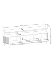 Light Grey Valencia Mango Wood Up to 65 inch, Floating Top TV Unit - Image 5 of 10