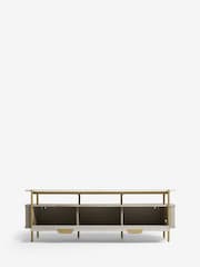 Light Grey Valencia Mango Wood Up to 65 inch, Floating Top TV Unit - Image 7 of 10