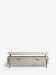 Light Grey Valencia Mango Wood Up to 65 inch, Floating Top TV Unit - Image 9 of 10