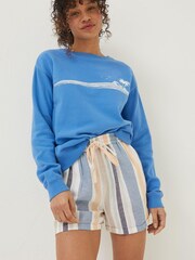 FatFace Blue Jennifer Waves Crew Sweatshirt - Image 3 of 5
