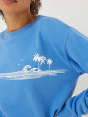 FatFace Blue Jennifer Waves Crew Sweatshirt - Image 5 of 5