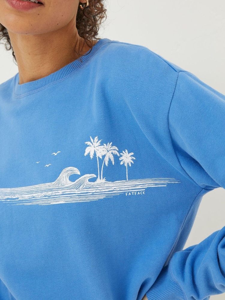 FatFace Blue Jennifer Waves Crew Sweatshirt - Image 5 of 5
