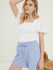FatFace Blue Textured Spot Flippy Shorts - Image 3 of 5