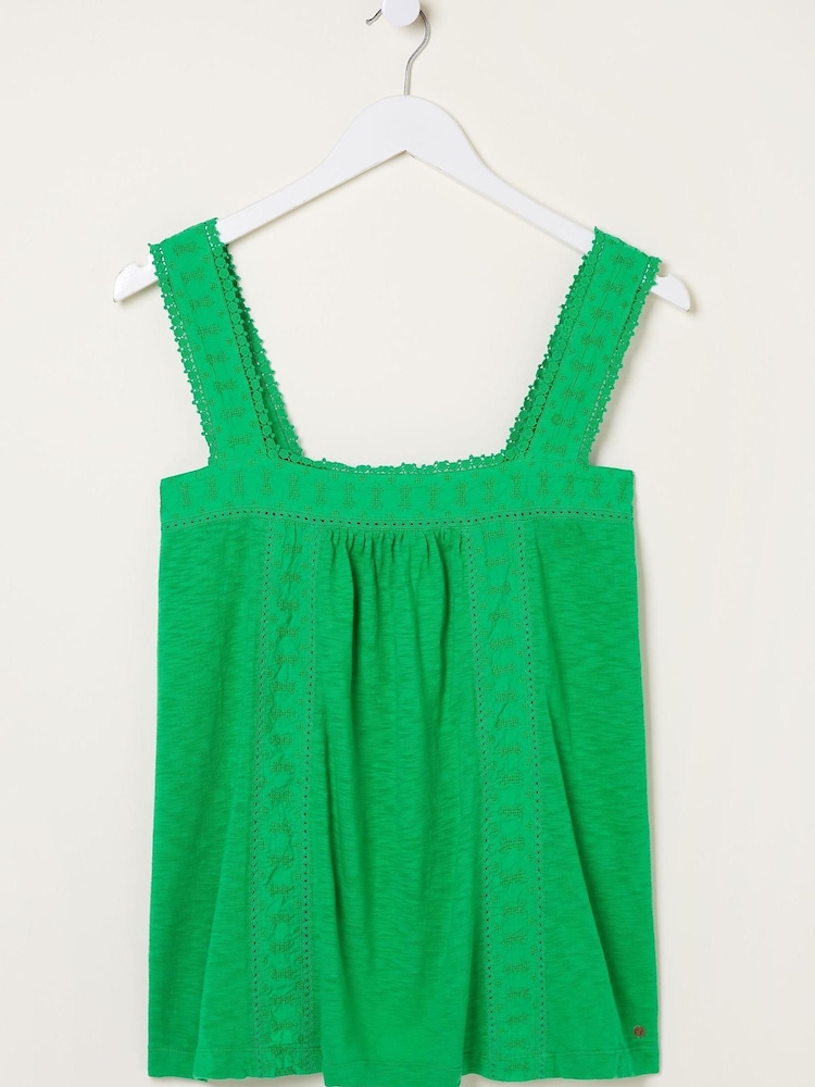 FatFace Green Embroidered Viv Cami - Image 5 of 5