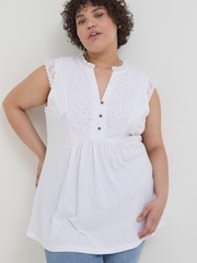 FatFace White Embroidered Jessica Tunic Top - Image 5 of 6