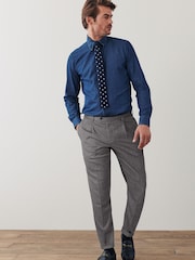 Light Grey Regular Pleat Flannel Formal Trousers - Image 2 of 8