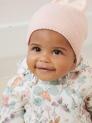 Pale Pink Knitted Beanie Hat (0mths-2yrs) - Image 1 of 3