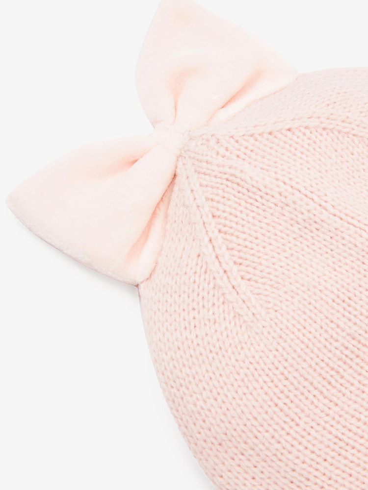 Pale Pink Knitted Beanie Hat (0mths-2yrs) - Image 3 of 3