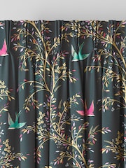 Sara Miller Forest Green 100% Cotton Swallows Made to Measure Curtains - Image 5 of 9