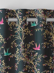 Sara Miller Forest Green 100% Cotton Swallows Made to Measure Curtains - Image 7 of 9
