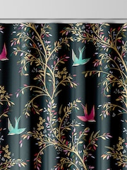 Sara Miller Forest Green 100% Cotton Swallows Made to Measure Curtains - Image 8 of 9
