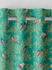 Sara Miller Green Birds Made to Measure Curtains - Image 7 of 9