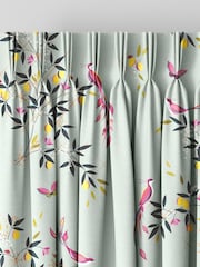 Sara Miller Duck Egg 100% Cotton Birds & Trellis Made to Measure Curtains - Image 2 of 8