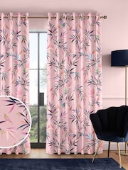 Sara Miller Soft Pink 100% Cotton Bamboo Made to Measure Curtains - Image 1 of 9