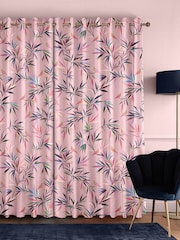 Sara Miller Soft Pink 100% Cotton Bamboo Made to Measure Curtains - Image 2 of 9