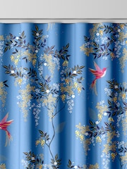 Sara Miller Cornflower Blue 100% Cotton Hummingbird Made to Measure Curtains - Image 7 of 8