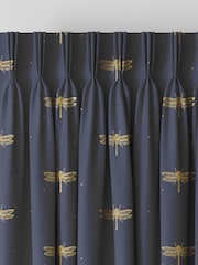 Sara Miller Navy 100% Cotton Dragonfly Made to Measure Curtains - Image 5 of 9