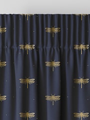 Sara Miller Navy 100% Cotton Dragonfly Made to Measure Curtains - Image 6 of 9