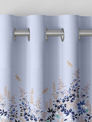 Sara Miller Pale Blue 100% Cotton Wisteria Made to Measure Curtains - Image 6 of 9