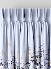 Sara Miller Pale Blue 100% Cotton Wisteria Made to Measure Curtains - Image 8 of 9