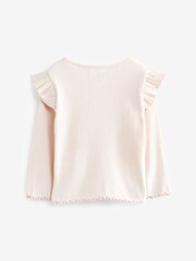 Pale Pink Long Sleeve Rib Wrap Top (3mths-7yrs) - Image 2 of 3
