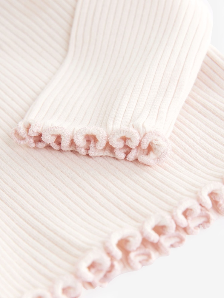 Pale Pink Long Sleeve Rib Wrap Top (3mths-7yrs) - Image 3 of 3