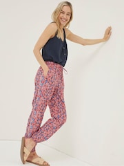 FatFace Red Lyme Woodblock Cuffed Trousers - Image 1 of 5