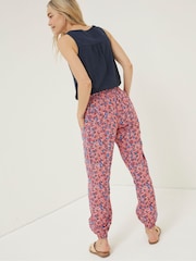 FatFace Red Lyme Woodblock Cuffed Trousers - Image 2 of 5