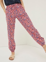 FatFace Red Lyme Woodblock Cuffed Trousers - Image 3 of 5