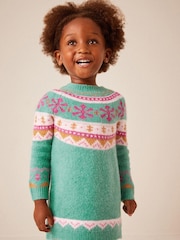 Green Fairisle Pattern Jumper Dress (3mths-7yrs) - Image 3 of 8