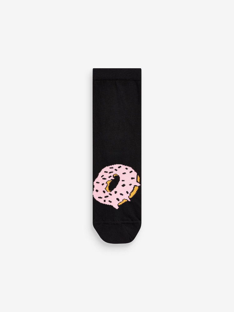 Black Food Cotton Rich Socks 7 Pack - Image 2 of 8