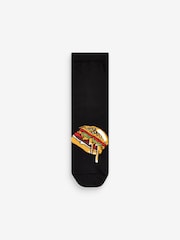 Black Food Cotton Rich Socks 7 Pack - Image 6 of 8