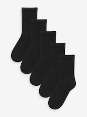Black Warm Thermal Cotton Rich Socks 5 Pack - Image 1 of 2