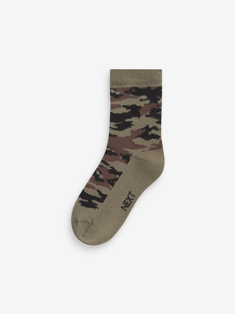 Camouflage Patterned Thermal Socks 5 Pack - Image 2 of 6