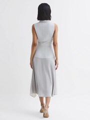 Reiss Lilac Claire Pleated Fitted Midi Dress - Image 5 of 5