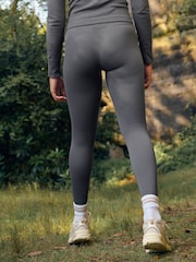 Slate Grey Ribbed Seamless High Waist Leggings - Image 3 of 7