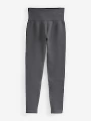 Slate Grey Ribbed Seamless High Waist Leggings - Image 5 of 7