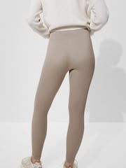 Neutral Ribbed Seamless High Waist Leggings - Image 4 of 7