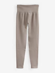 Neutral Ribbed Seamless High Waist Leggings - Image 6 of 7